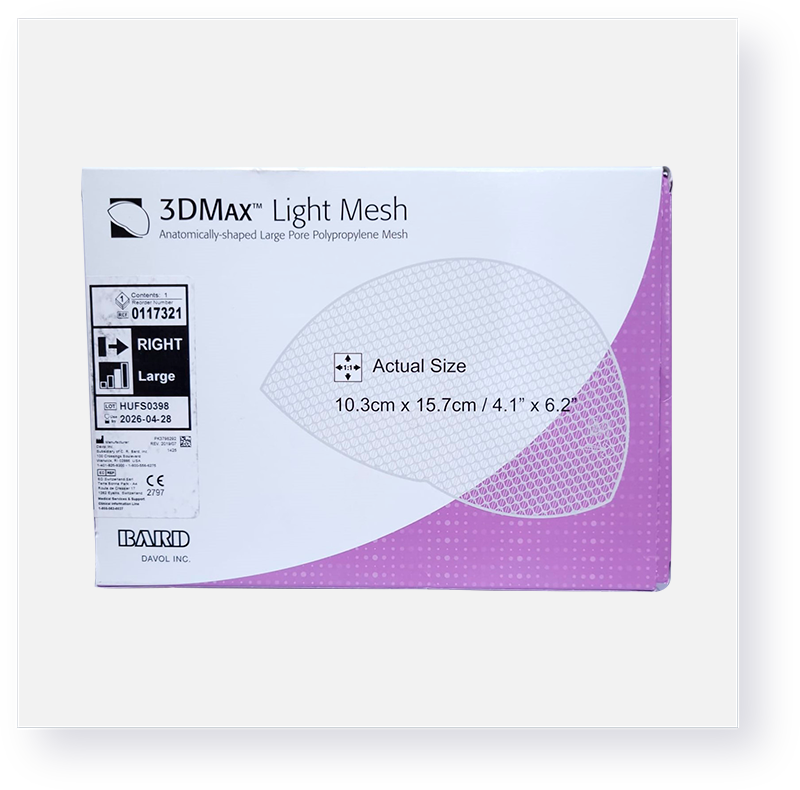 Malla 3DMAX polipropileno 10.3 x 15.7 cm Bard